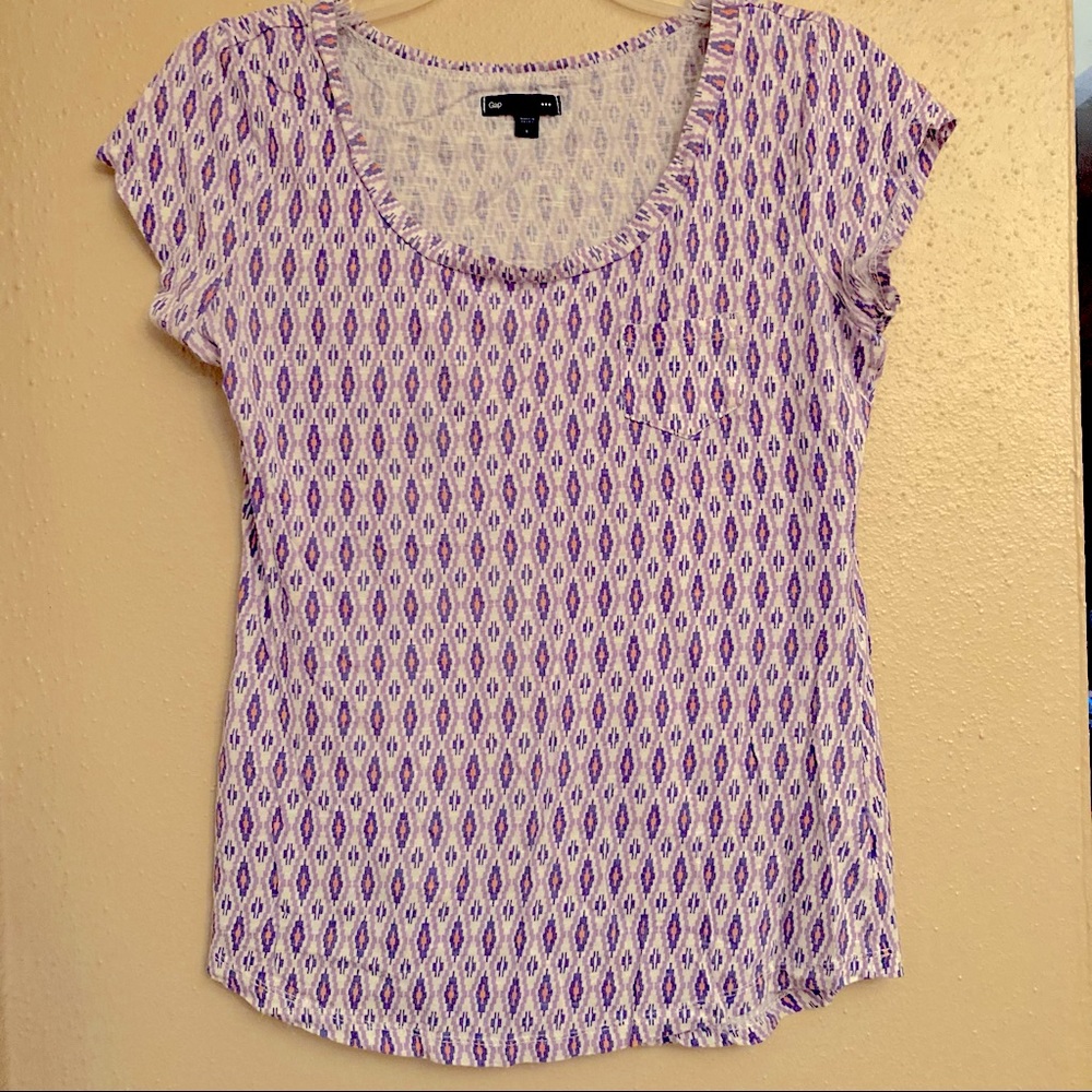 GAP Purple and Orange Print Tee
